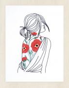 Silhouette floreali con papaveri
