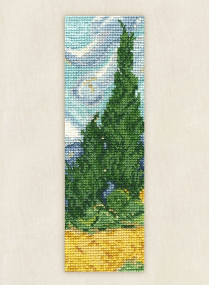 Campi di grano con cipressi - Vincent Van Gogh - Segnalibro