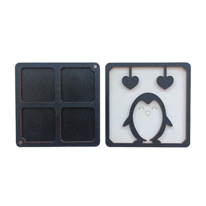 Astuccio di legno - Pinguino