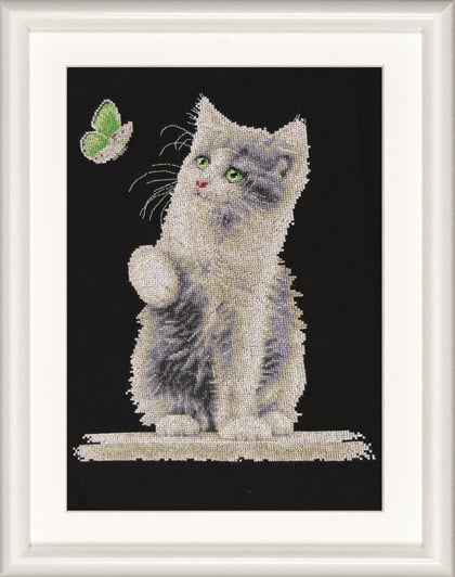 Cat with Butterfly - Nero