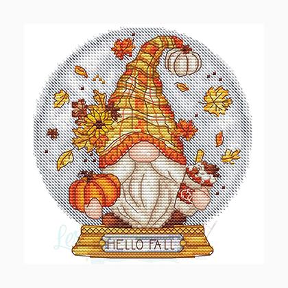 Snow Globe Fall Gnome Magnet