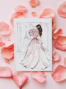 Robe rose, bouquet et Tour Eiffel