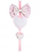 Fiocco Nascita - Primi Passi Due Cuori - Rosa