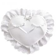 Cuscino portafedi nuziali - Cuore - Bianco