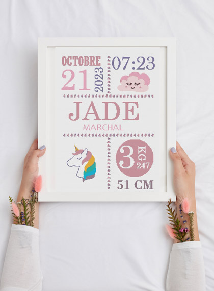 Tableau de naissance Licorne
