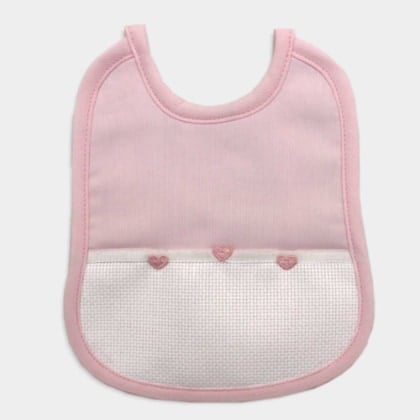 Bavaglino con cuoricini - Rosa