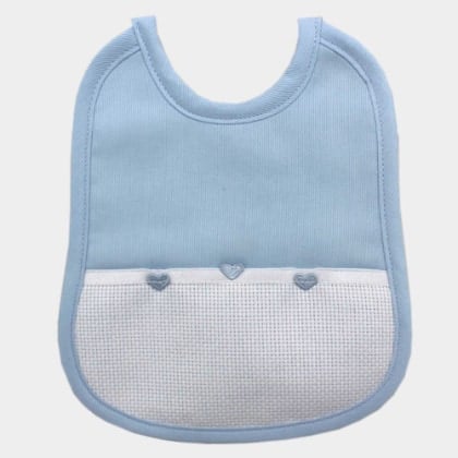 Bavaglino con cuoricini - Azzurro