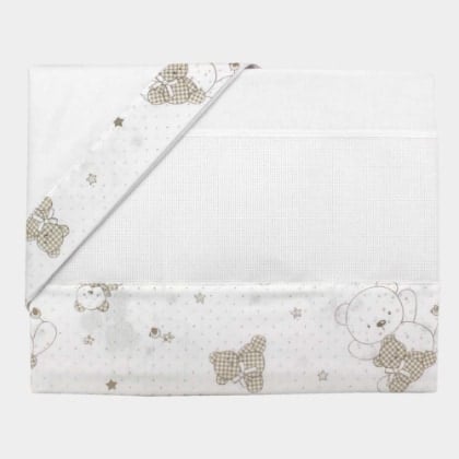 Coordinato per Lettino - Orsetti Lurex - Bianco (2pz)