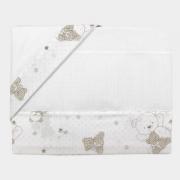 Coordinato per Lettino - Orsetti Lurex - Bianco (2pz)