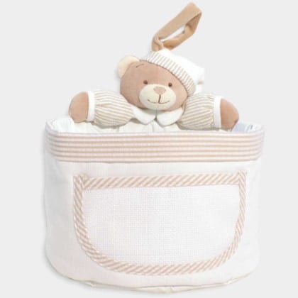 Cestino Portaoggetti - Orsetto - Beige