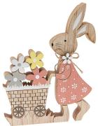 Coniglietto di Pasqua con fiori in legno