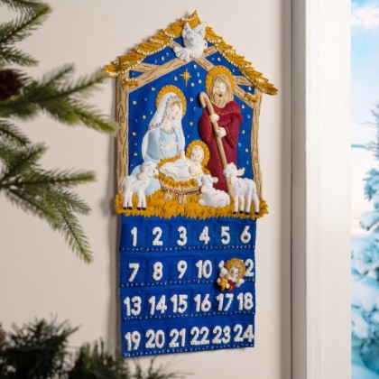 Una notte stellata - Calendario dell\'Avvento in feltro