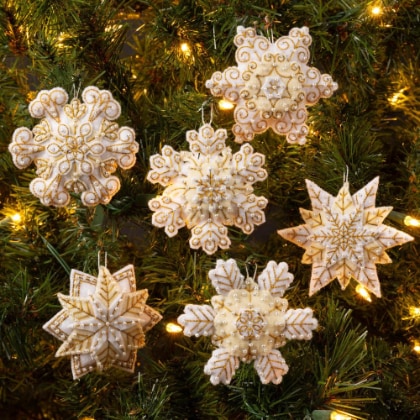 Kit decorazioni in feltro - Pearl Snowflakes