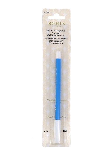 Pennarello per tessuto blu, cancellabile con acqua