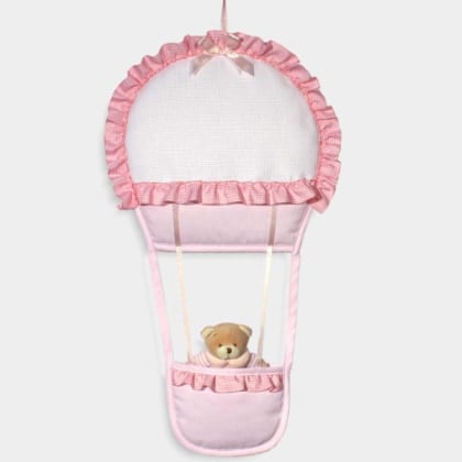 Fiocco Nascita Mongolfiera - Rosa
