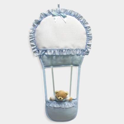 Fiocco Nascita Mongolfiera - Azzurro