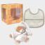 Set regalo: Mini orsetto e Bavaglino da ricamare - Crema