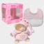Set regalo: Mini orsetto e Bavaglino da ricamare - Rosa