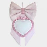 Fiocco Nascita con Cuore da ricamare a punto croce - Rosa