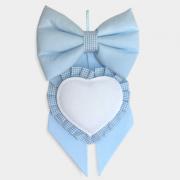 Fiocco Nascita con Cuore da ricamare a punto croce - Azzurro