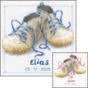 Scarpe con lacci rosa-blu