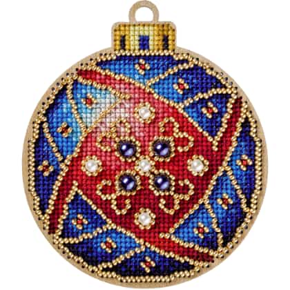 Palla di Natale - Blu-Rosso