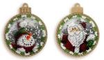 Palla di Natale - Pupazzo di neve e Babbo Natale