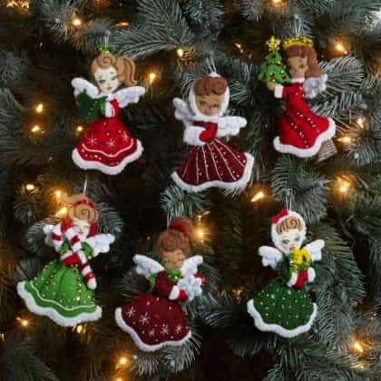 Kit decorazioni in feltro - Angeli di Natale