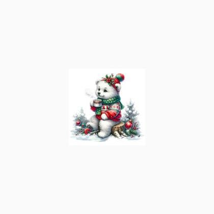 Christmas Bear Magnet (Bear With Coffee)