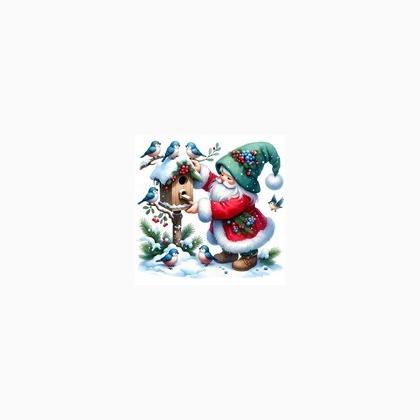 Christmas Father And Birds Magnet