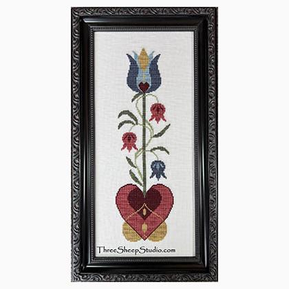Blue Tulip - 1744 Fraktur