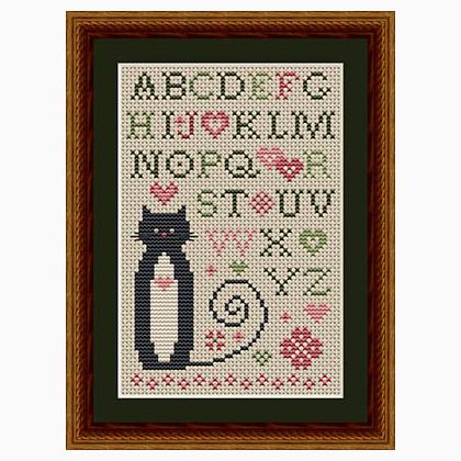 Heart Alphabet Cat