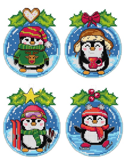 Pinguini in una palla di Natale (4)
