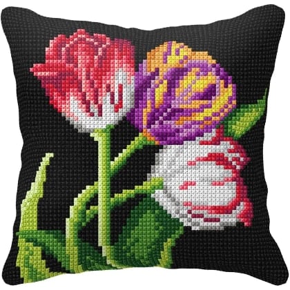 Cuscino - Tulipani in nero