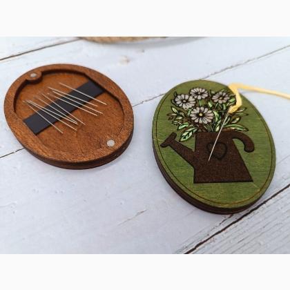 Needle Case - Fiori grigi