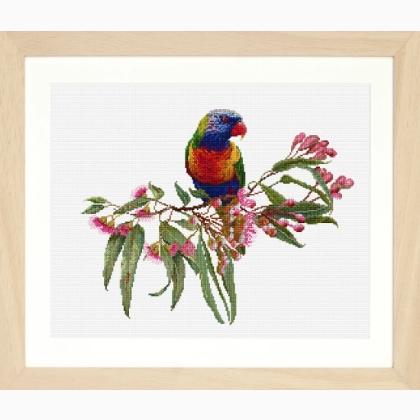 Parrot in Bloom - Lino