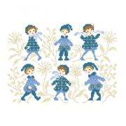 Bambini con cappotti jacquard blu!
