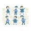 Bambini con cappotti jacquard blu!