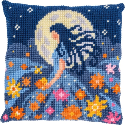 Cuscino - Ragazza con la luna