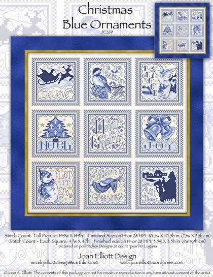Christmas Blue Ornaments - PDF