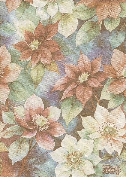 Asciugapiatti - Fiori di Natale - Oro-Multicolor Lurex -NO Aida