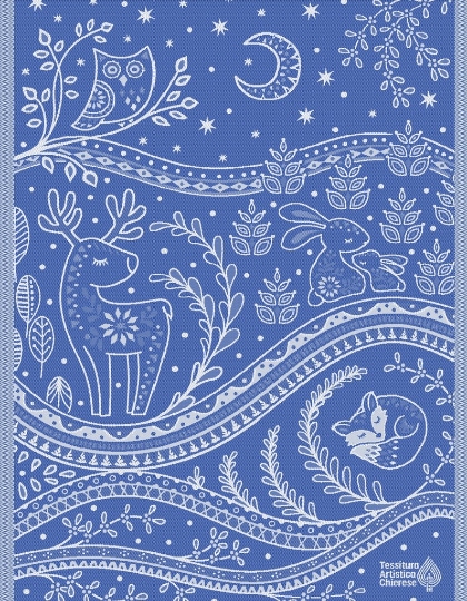 Asciugapiatti - Incanto - Blu Lurex - NO Aida