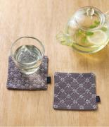 Sashiko Coppia Sottobicchieri - Marrone