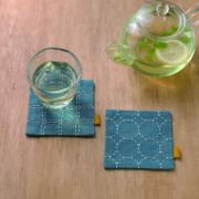 Sashiko Coppia Sottobicchieri - Grigio