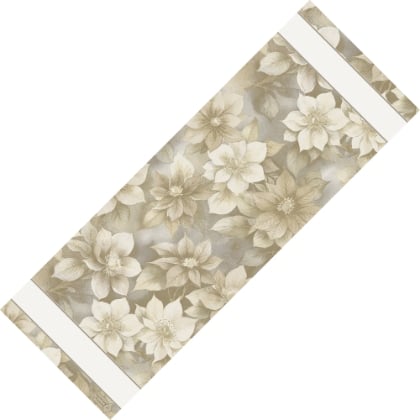 Striscia - Fiori di Natale - Oro-Ecru Lurex