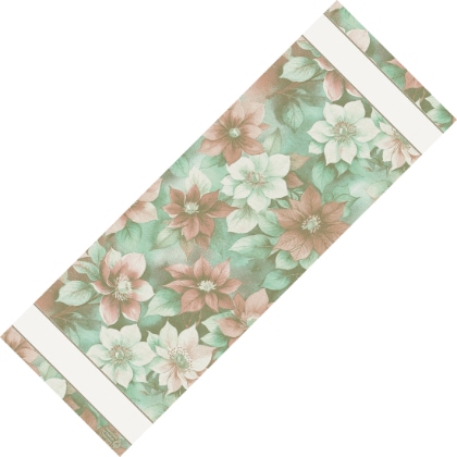 Striscia - Fiori di Natale - Oro-Verde-Rosso Lurex