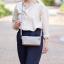 Borsa Portaoggetti con base in legno - Grigio Chiaro