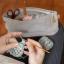 Borsa Portaoggetti con base in legno - Grigio Chiaro