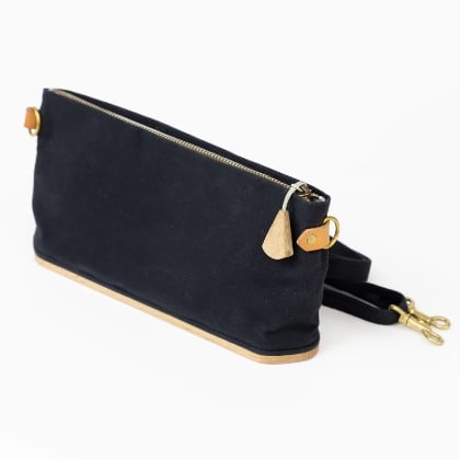 Borsa Portaoggetti con base in legno - Nero