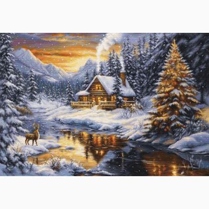 Winter Evening in the Mountains